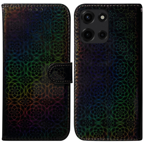 Moto G 2025 Colorful Magnetic Buckle Leather Phone Case - Black