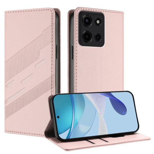Moto G 2025 Embossed Multi-functional Wallet Retro Leather Phone Case - Pink