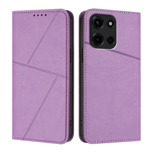 Moto G 2025 Strong Magnetic Frosted Flip Leather Phone Case - Light Purple