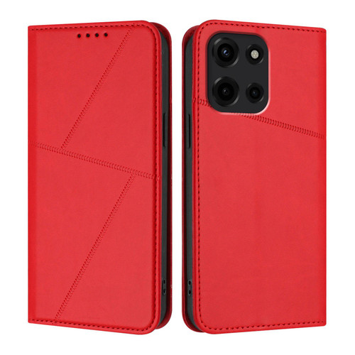 Moto G 2025 Strong Magnetic Frosted Flip Leather Phone Case - Red Moto G 2025 Strong Magnetic Frosted Flip Leather Phone Case - Red