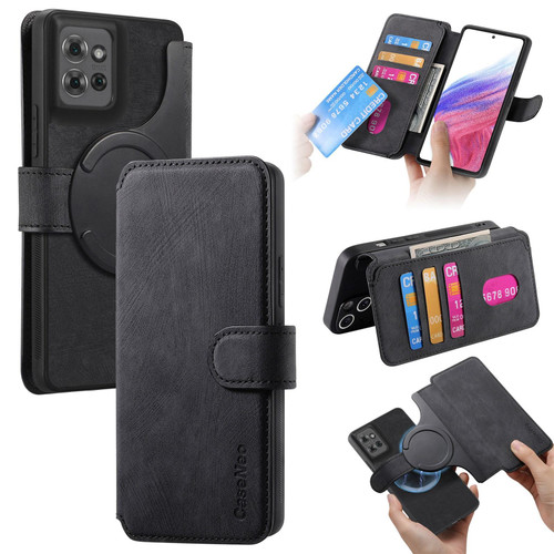 Moto G Power 2025 CaseNeo MagSafe RFID Anti-theft Retro Leather Phone Case - Black