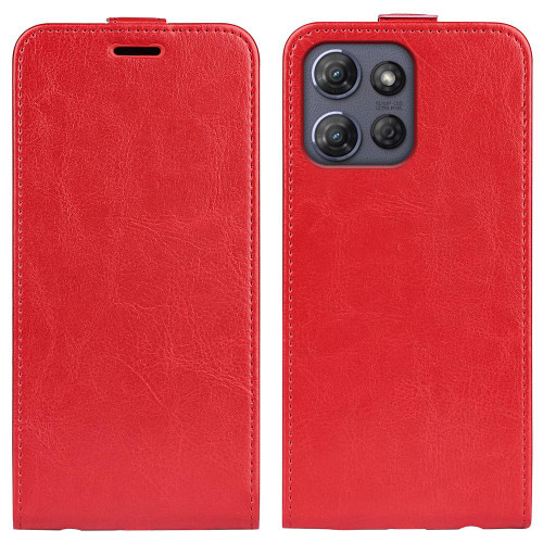 Moto G Power 2025 R64 Texture Single Vertical Flip Leather Phone Case - Red