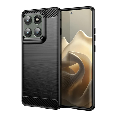 Motorola Edge 2025 Carbon Fiber Brushed Texture TPU Phone Case - Black