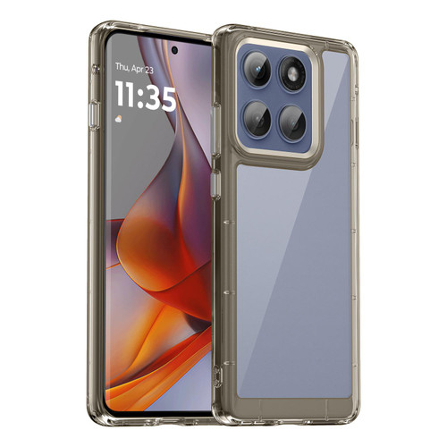 Motorola Edge 2025 Colorful Series Acrylic Hybrid TPU Phone Case - Transparent Grey