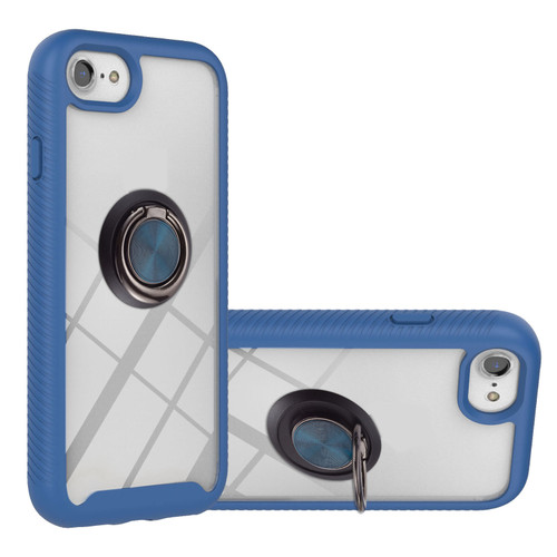 iPhone 7 / 8 / SE 2020 / SE 2022 Starry Sky Solid Color Series Shockproof PC + TPU Protective Case with Ring Holder & Magnetic Function - Blue