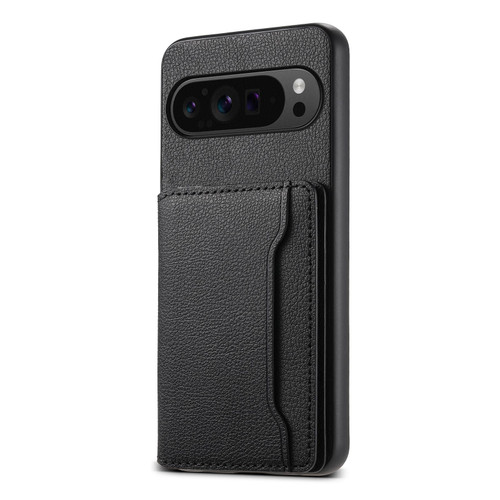 Google Pixel 10 / 10 Pro Calf Texture Card Bag Design Full Coverage Phone Case - Black