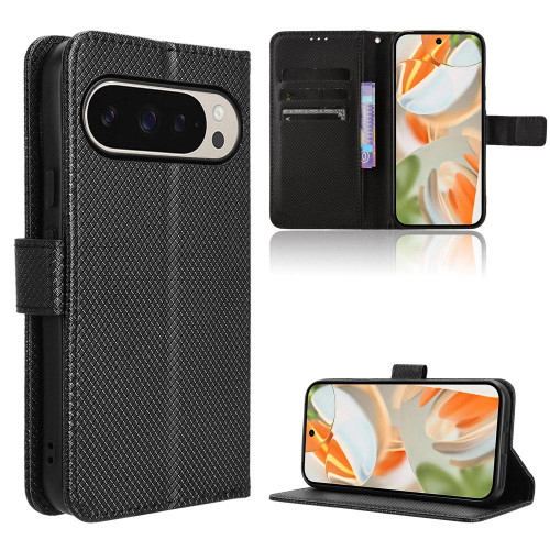 Google Pixel 10 / 10 Pro Diamond Texture Leather Phone Case - Black