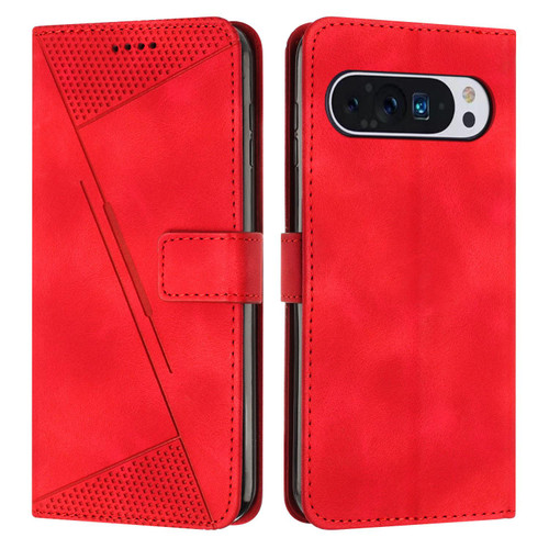 Google Pixel 10 / 10 Pro Dream Triangle Leather Phone Case with Lanyard - Red