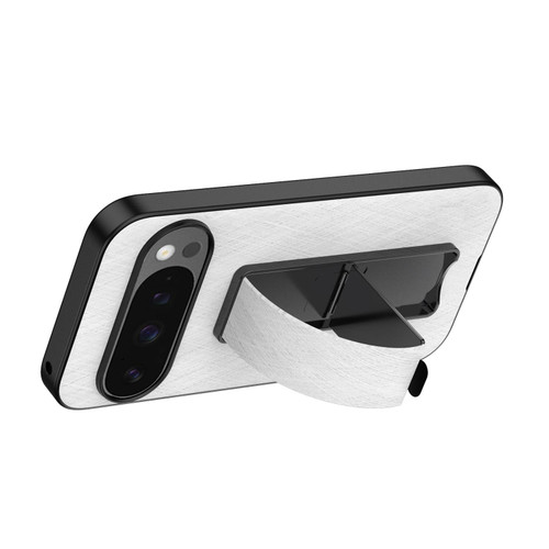 Google Pixel 10 / 10 Pro Electroplating Wristband Holder Brushed Texture Phone Case - White