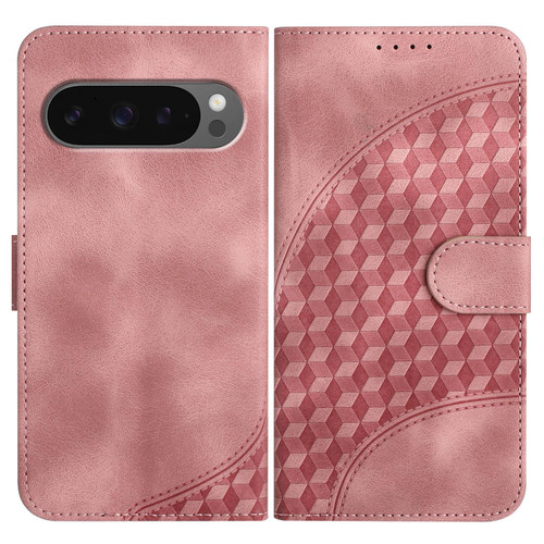 Google Pixel 10 / 10 Pro Elephant Head Embossed Phone Leather Case with Lanyard - Pink