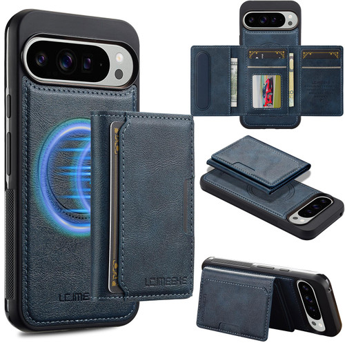 Google Pixel 10 / 10 Pro LC.IMEEKE L5 Series Detachable RFID Card Bag Magsafe Phone Case - Blue