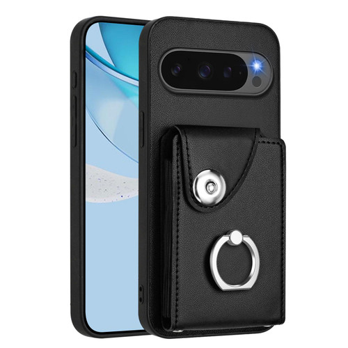 Google Pixel 10 / 10 Pro Organ Card Bag Ring Holder Phone Case - Black