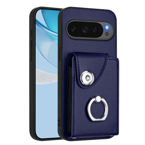 Google Pixel 10 / 10 Pro Organ Card Bag Ring Holder Phone Case - Blue