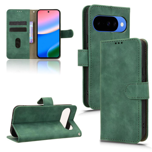 Google Pixel 10 / 10 Pro Skin Feel Magnetic Flip Leather Phone Case - Green
