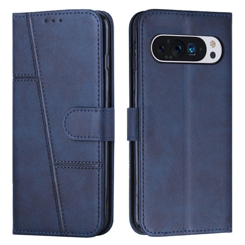 Google Pixel 10 / 10 Pro Stitching Calf Texture Buckle Leather Phone Case - Blue