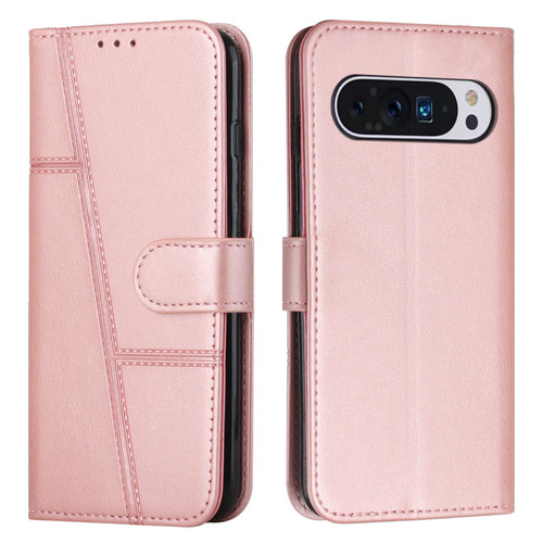 Google Pixel 10 / 10 Pro Stitching Calf Texture Buckle Leather Phone Case - Pink