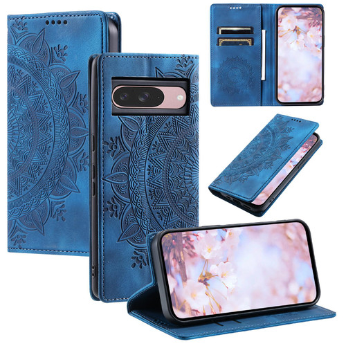 Google Pixel 10 / 10 Pro Totem Embossed Magnetic Leather Phone Case - Blue