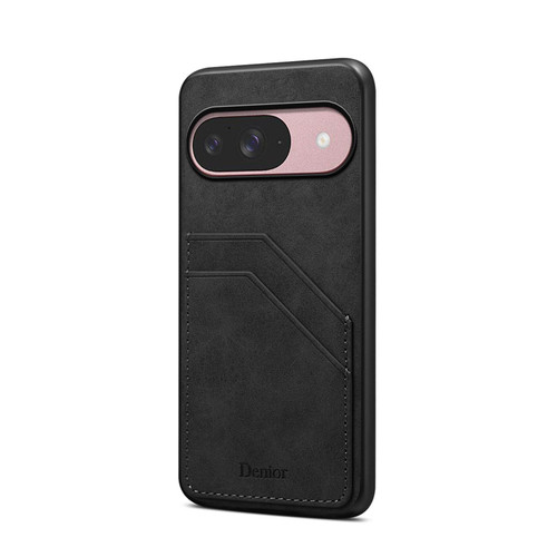 Google Pixel 10 / 10 Pro Denior D09 PU Dual Card Slot Back Cover Phone Case - Black