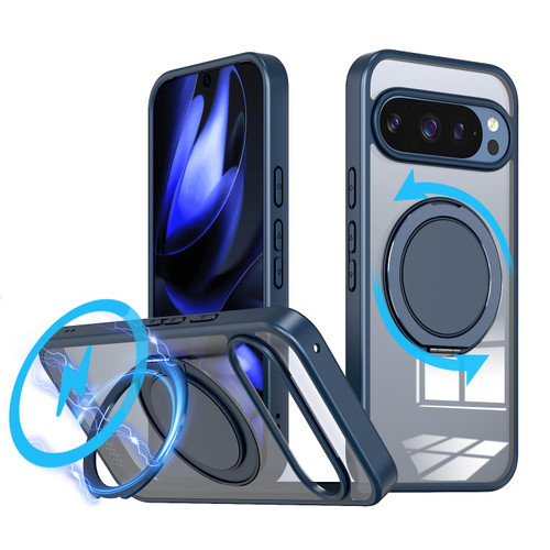 Google Pixel 10 Pro Kalebol 360-degree Rotating MagSafe Magnetic Holder Phone Case - Blue
