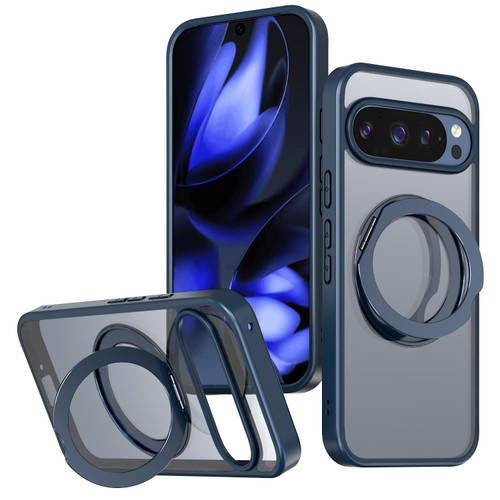 Google Pixel 10 Pro kalebol MagSafe Metal Ring Holder Phone Case - Blue