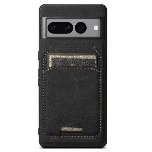 Google Pixel 10 Pro Suteni H16 Litchi Texture Leather Detachable Wallet Back Phone Case - Black