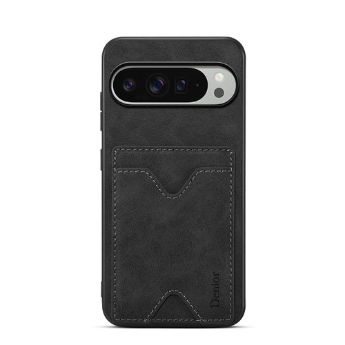 Google Pixel 10 Pro XL Denior D06 PU Back Cover Card Slot Holder Phone Case - Black