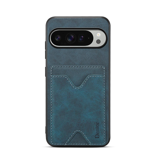 Google Pixel 10 Pro XL Denior D06 PU Back Cover Card Slot Holder Phone Case - Blue
