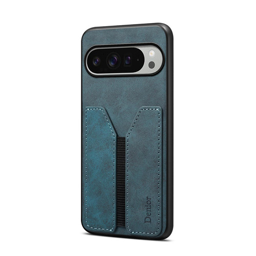 Google Pixel 10 Pro XL Denior D07 DV Elastic Card Slot PU Back Cover Phone Case - Blue