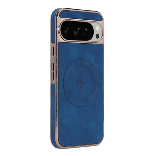 Google Pixel 10 Pro XL Electroplated PC Sheepskin Invisible Magnetic MagSafe Phone Case - Blue