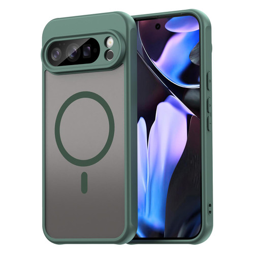 Google Pixel 10 Pro XL Fan Dun Series TPU Hybrid PC Frosted Magsafe Phone Case - Green