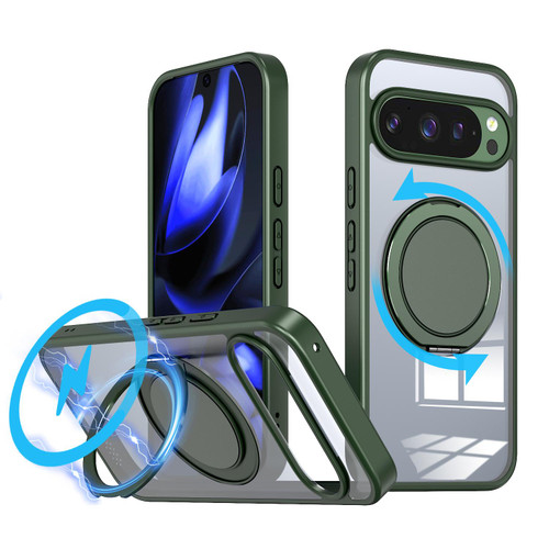 Google Pixel 10 Pro XL Kalebol 360-degree Rotating MagSafe Magnetic Holder Phone Case - Green
