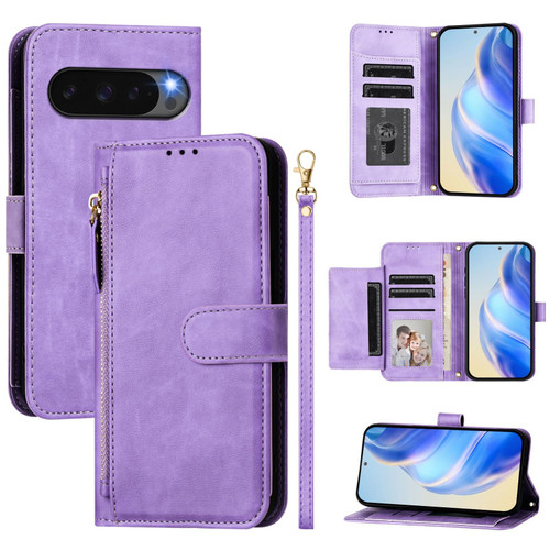 Google Pixel 10 Pro XL Multi-Card Slots Zipper Wallet Leather