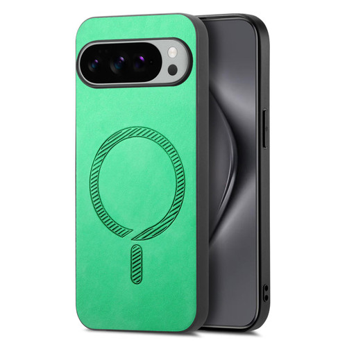 Google Pixel 10 Pro XL Retro Magsafe Magnetic PU Back Cover Phone Case - Green