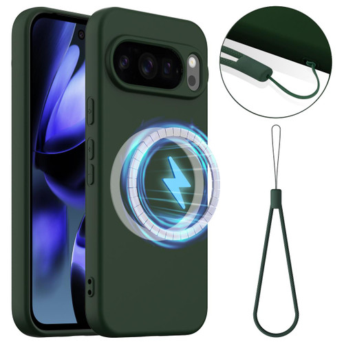 Google Pixel 10 Pro XL Shockproof Silicone Magsafe Phone Case - Dark Green
