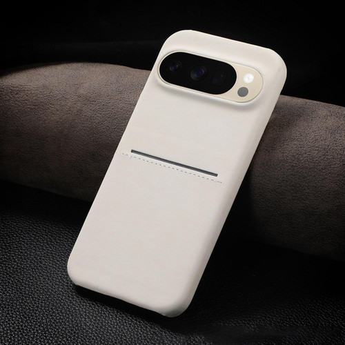 Google Pixel 10 Pro XL Skin Feel Sheepskin Card Slot Phone Case - White
