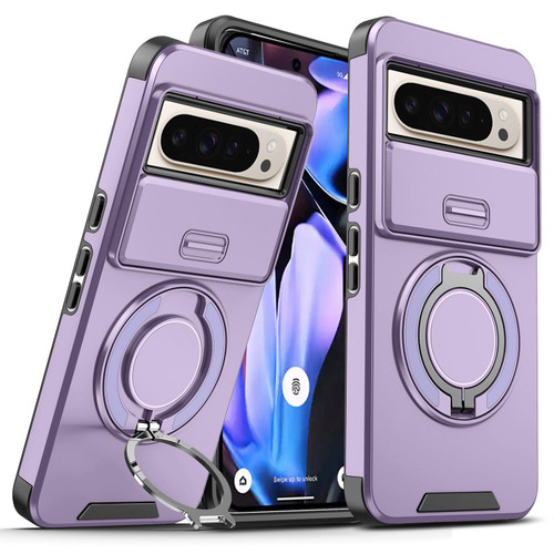Google Pixel 10 Pro XL Sliding Camshield Ring Holder Phone Case - Purple