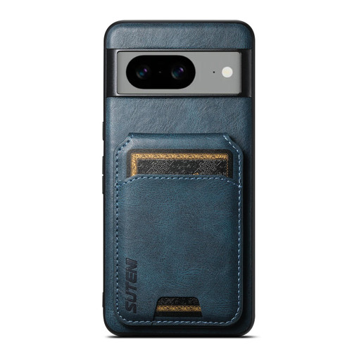 Google Pixel 10 Pro XL Suteni H02 Leather Wallet Stand Back Phone Case - Blue