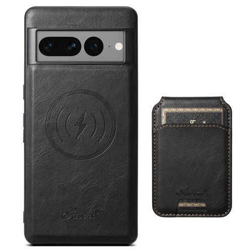Google Pixel 10 Pro XL Suteni H15 Oil Eax Leather Detachable Wallet Back Phone Case - Black