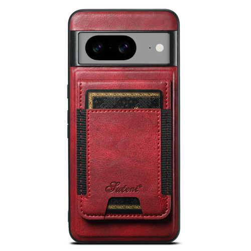 Google Pixel 10 Pro XL Suteni H17 Oil Eax Leather Detachable Wallet Phone Case - Red