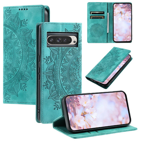 Google Pixel 10 Pro XL Totem Embossed Magnetic Leather Phone Case - Green