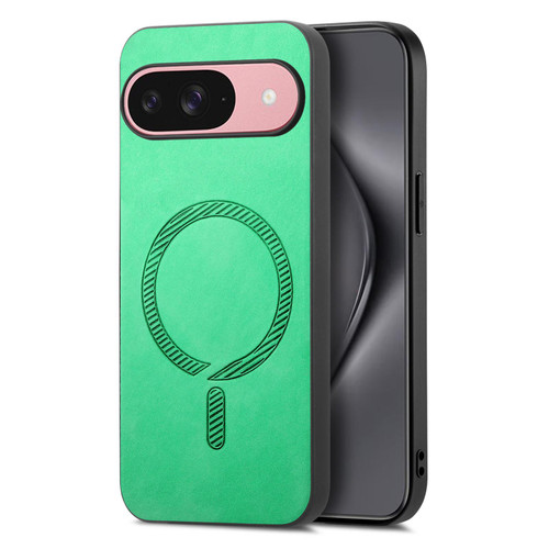 Google Pixel 10 Retro Magsafe Magnetic PU Back Cover Phone Case - Green