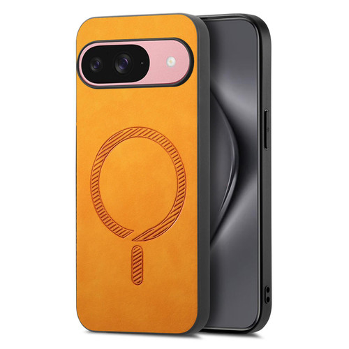 Google Pixel 10 Retro Magsafe Magnetic PU Back Cover Phone Case - Yellow