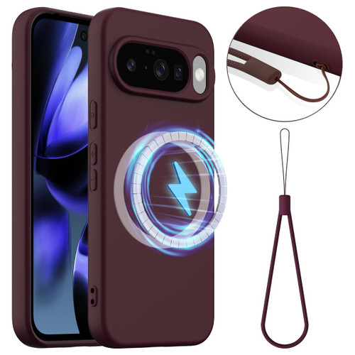 Google Pixel 10 Shockproof Silicone Magsafe Phone Case - Plum Color