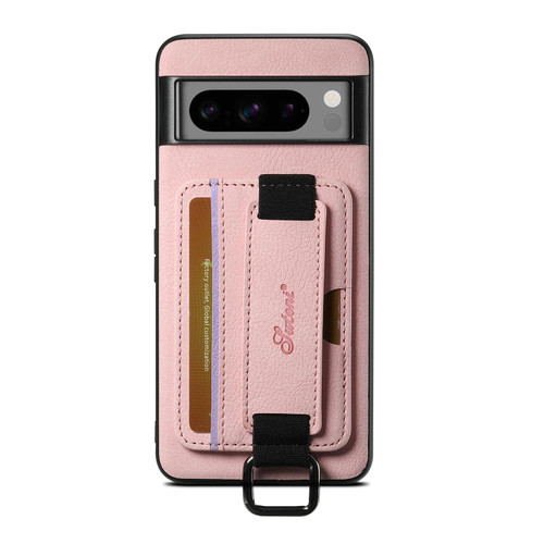 Google Pixel 10 Suteni H13 Litchi Leather Wrist Strap Wallet Back Phone Case - Pink