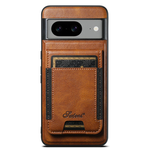 Google Pixel 10 Suteni H17 Oil Eax Leather Detachable Wallet Phone Case - Brown
