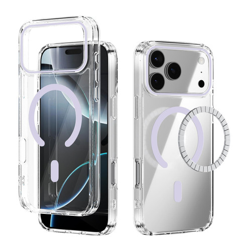 iPhone 17 Pro Max ABEEL MagSafe Magnetic Color Ring Anti-scratch Transparent Phone Case - Purple