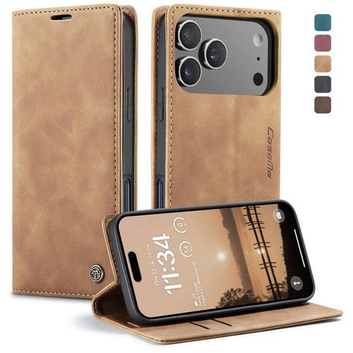 iPhone 17 Pro Max CaseMe 013 Multifunctional Horizontal Flip Leather Phone Case - Brown