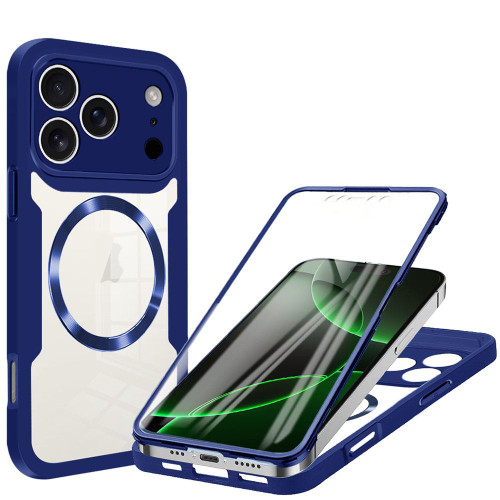iPhone 17 Pro Max CD Texture MagSafe Phone Case - Blue