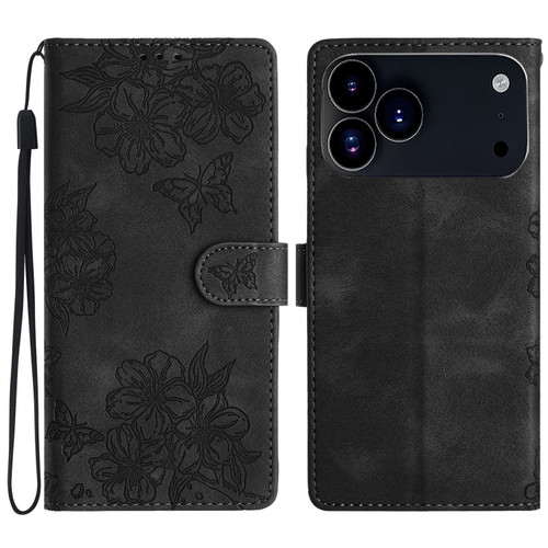iPhone 17 Pro Max Cherry Blossom Butterfly Skin Feel Embossed PU