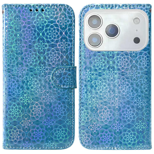 iPhone 17 Pro Max Colorful Magnetic Buckle Leather Phone Case - Blue